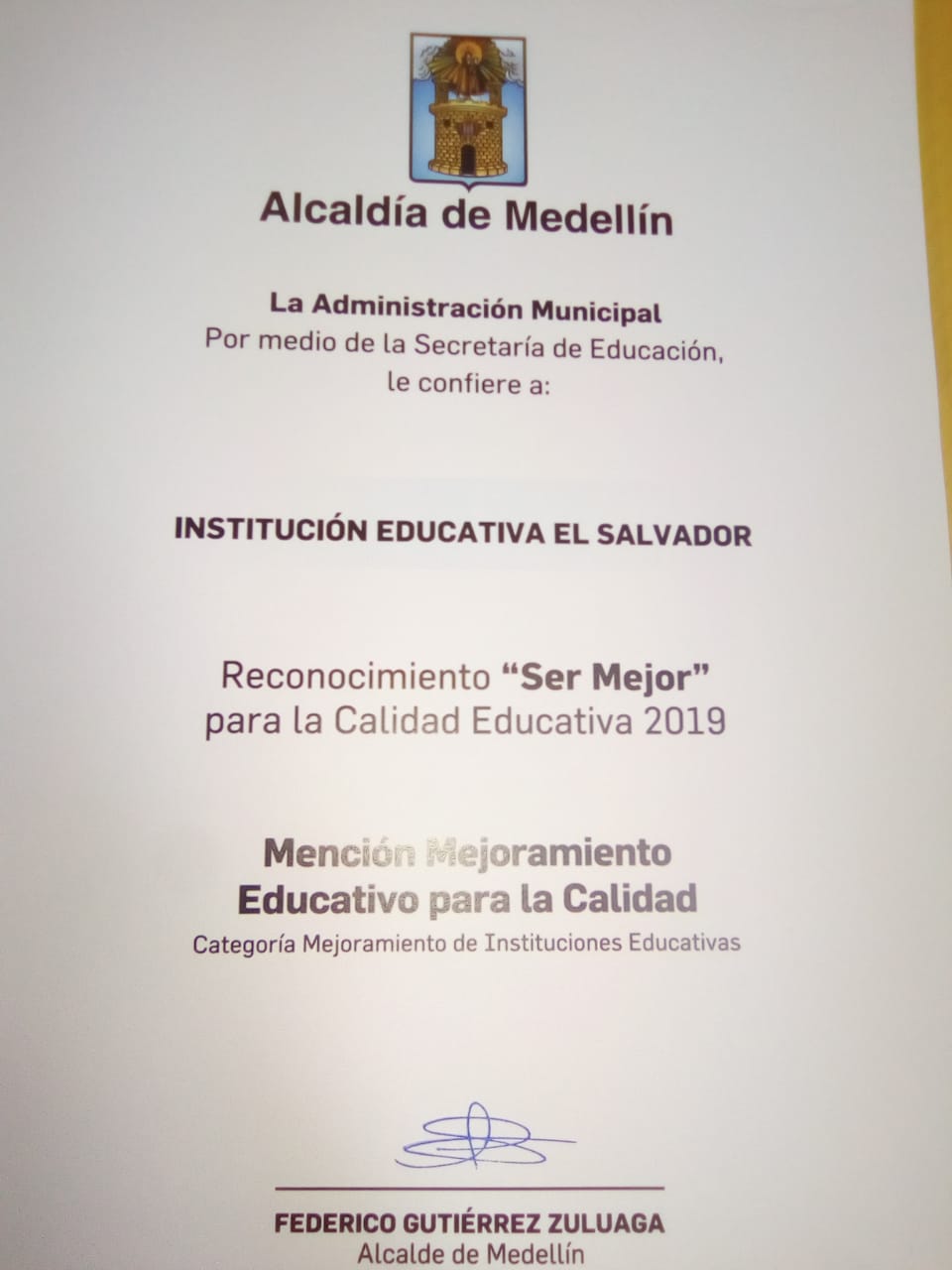 Reconocimiento SER MEJOR